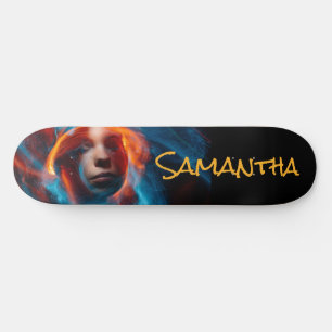 Electric Blue Personalised  Girl Skateboard