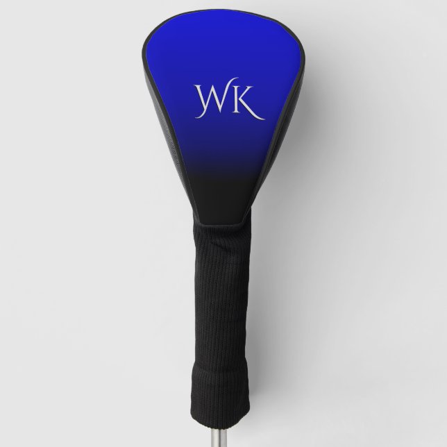 Electric Blue Personalised Golf Head Cover (Front)