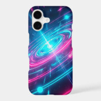 Electric Blue Pink Synthwave Energy Vortex