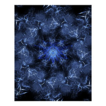 Electric Blue Plasma Fractal Art