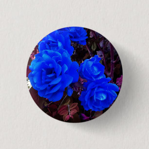 Electric blue Roses 3 Cm Round Badge