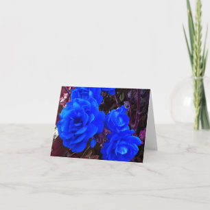 Electric blue Roses Card