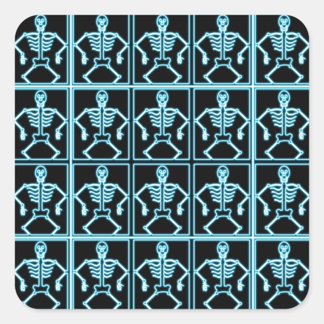 Electric blue skeleton stickers (Front)