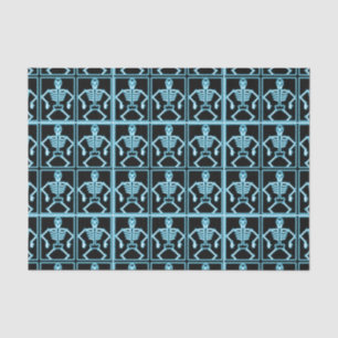 Electric blue skeleton tissue paper