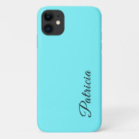 Electric Blue Solid Colour Minimalist Elegant Name