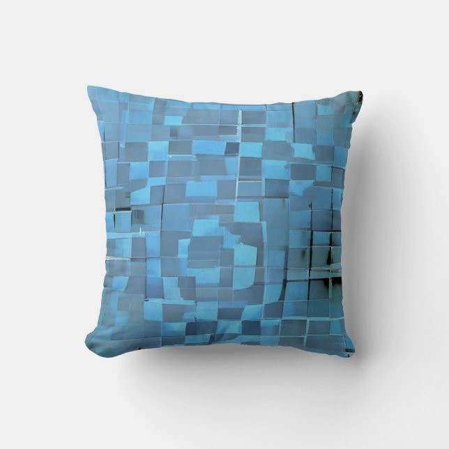 Electric blue tiles  cushion (Front)