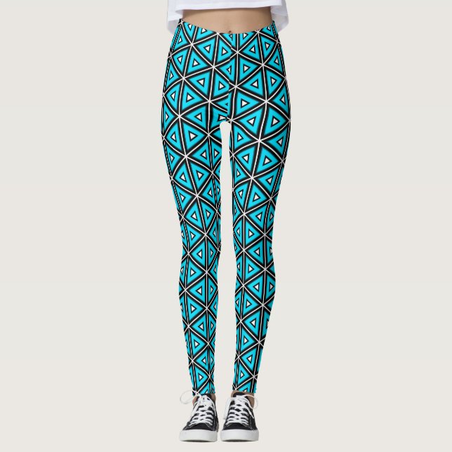 electric blue triangles leggings (Front)