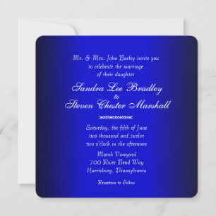 Electric Blue Wedding Invitation