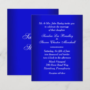 Electric Blue Wedding Invitation