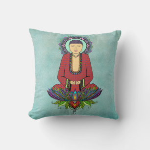Electric Buddha Throw Pillow