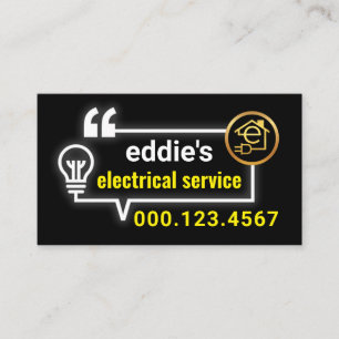 Electric Bulb Circuit Bubble Speech Business Card