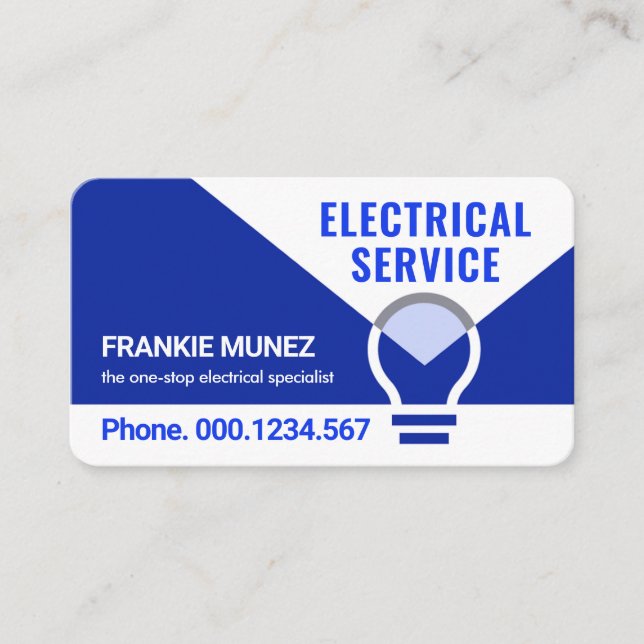 Electric Bulb Lighting Up Business Name Business Card (Front)