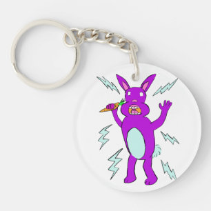 Electric Bunny - Cute Purple Rabbit Key Ring