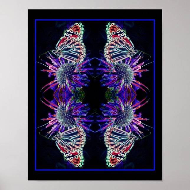 Electric Butterfly Abstract Nature Art   Poster (Front)