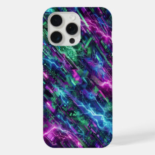 Electric Camo, futuristic design, neon camouflage iPhone 15 Pro Max Case