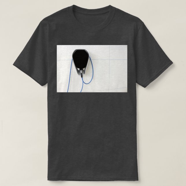 electric car battery charger on wall T-Shirt (Design Front)