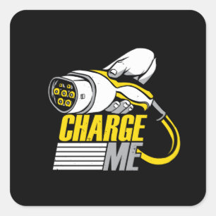 Electric Car Square Sticker