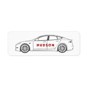 Electric car/vehicle line drawing custom design  return address label