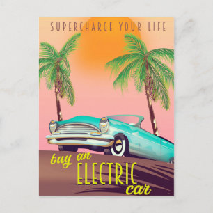 Electric Car Vintage Commercial Postcard