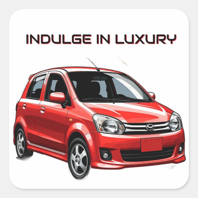 Electric Car with Vibrant Colour Splashes Square Sticker (Front)
