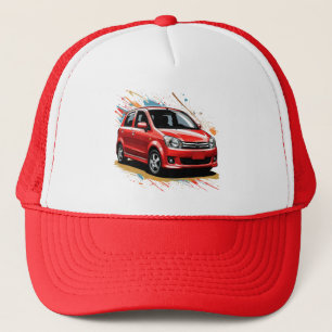 Electric Car with Vibrant Colour Splashes Trucker Hat