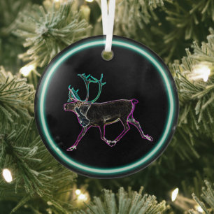 Electric Caribou Glass Tree Decoration
