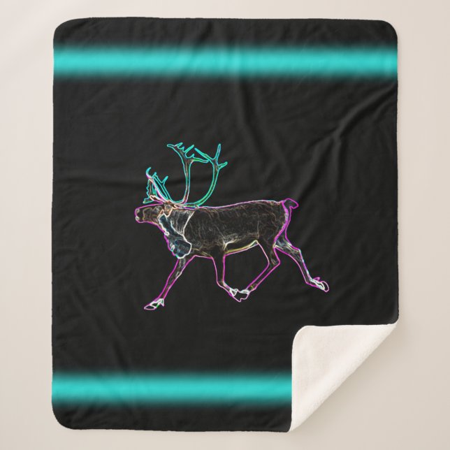 Electric Caribou Sherpa Blanket (Front)