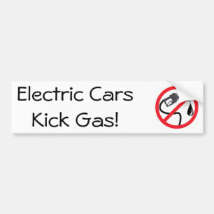 Electric cars kick gas bumper sticker