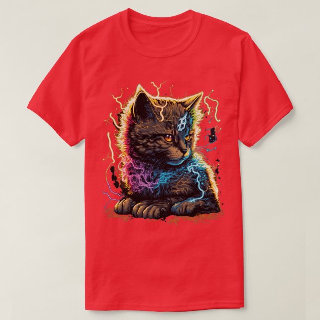 Electric Cat Power Design1 T-Shirt (Design Front)