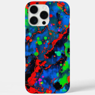 Electric Chaos bold neon abstract paint splash iPhone 16 Pro Max Case