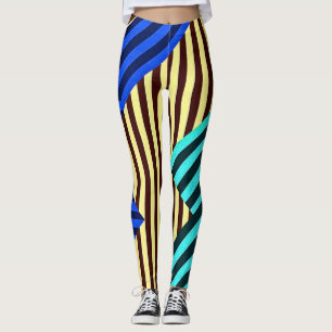 Electric Chevron Stripe Fusion Design Leggings