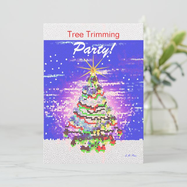 Electric Christmas Tree - Tree Trimming Party Invitation (Standing Front)