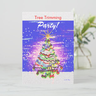 Electric Christmas Tree - Tree Trimming Party Invitation