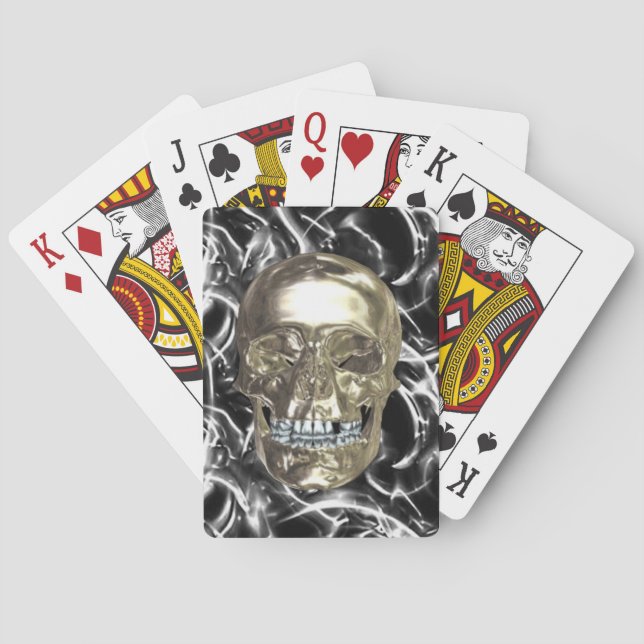Electric Chrome Skull Playing Cards (Back)