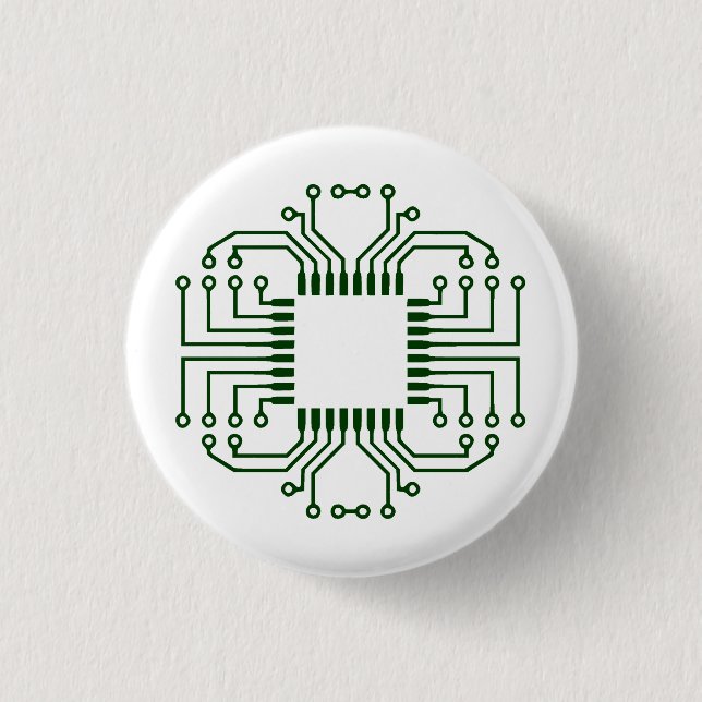 Electric Circuit Board Processor 3 Cm Round Badge (Front)