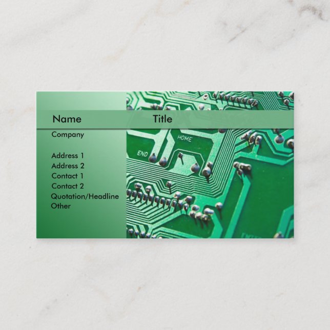 electric circuits - technician business card (Front)
