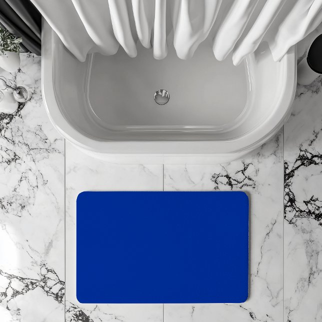 Electric Cobalt Solid Colour | Classic Elegant Bath Mat (Creator Uploaded)