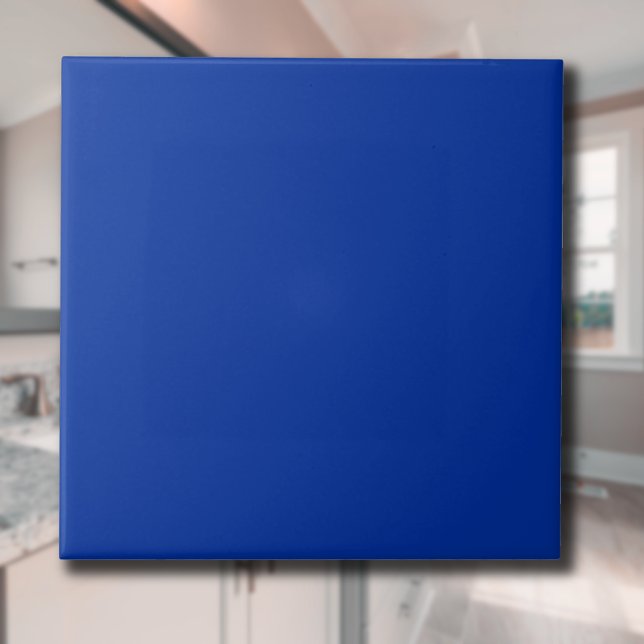 Electric Cobalt Solid Colour | Classic Elegant Ceramic Tile (Creator Uploaded)