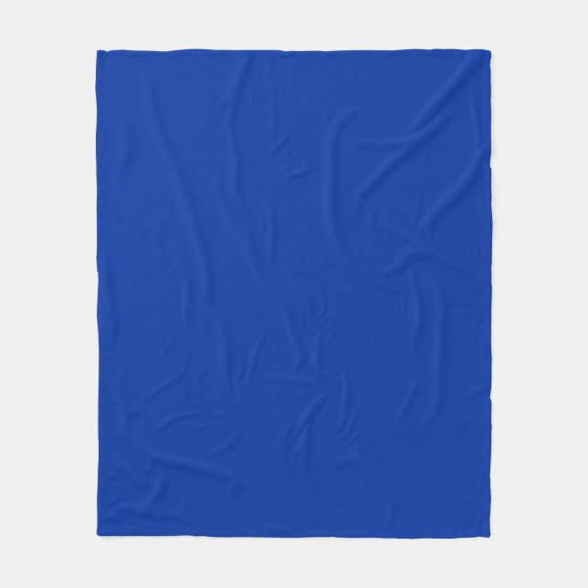 Electric Cobalt Solid Colour | Classic Elegant Fleece Blanket (Front)