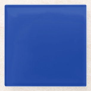 Electric Cobalt Solid Colour Classic Elegant Glass Coaster
