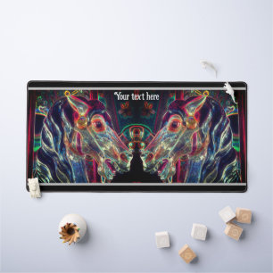 Electric Colors Carousel Horse Art Personalized Desk Mat