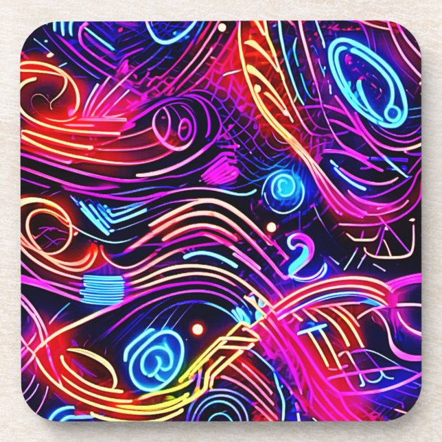 Electric Colour Burst Designs Coaster (Front)