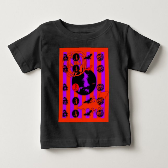 Electric Colours Halloween Black Baby Tee (Front)