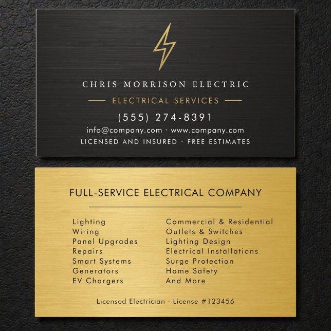 Electric Company Metallic Business Card (Creator Uploaded)