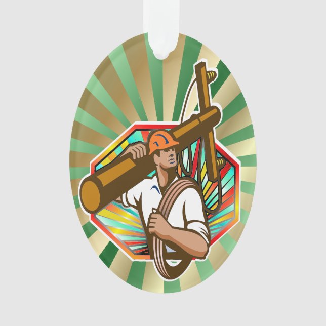 Electric Company Power Line Lineman - Appreciation Ornament (Front)