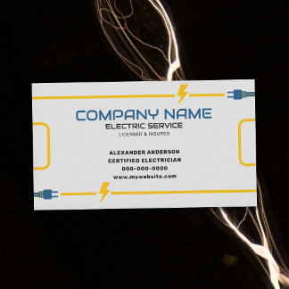 Electric Contractor Services  Business Card