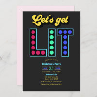 Electric Cranberry Get Lit Retro Christmas Party