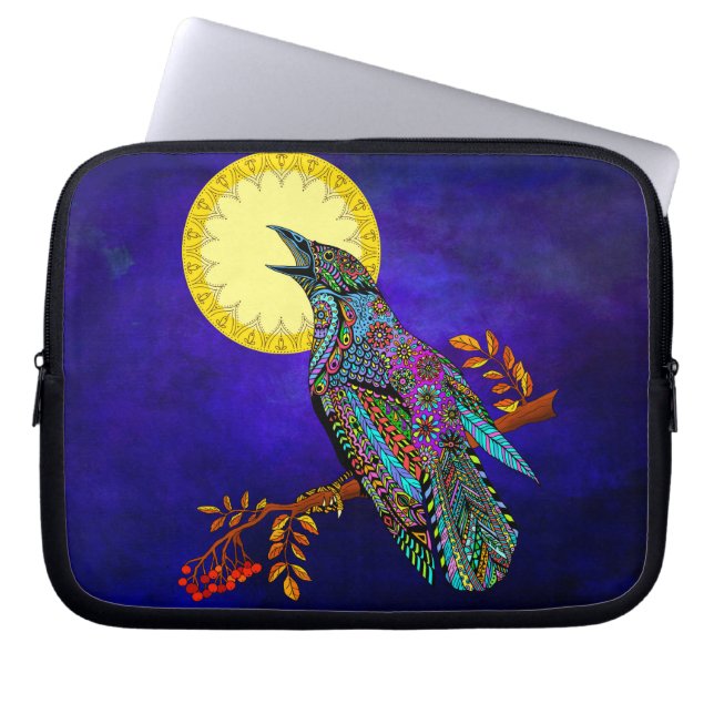 Electric Crow Neoprene Laptop Sleeve (Front)