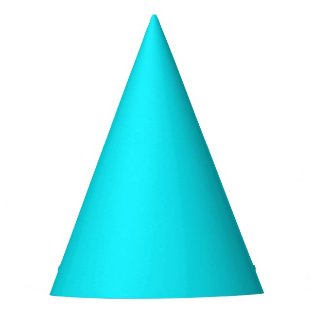 Electric Cyan Party Hat - Customisable & Bold (Front)