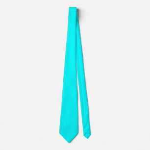 Electric Cyan Simple Full Colour Tie